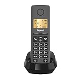 Gigaset Pure 120 - Schnurloses Telefon mit Anrufschutz und ECO DECT - beleuchtetes Display - Hörgerätekompatibel, anthrazit schwarz [Kompatibel in DE, IT, FR, NL, BE, Che, AUT]