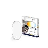 tint Smarte LED-Deckenleuchte AMELA – Steuerbar per Bluetooth, Alexa oder Fernbedienung – Dimmbare Deckenlampe mit weißem Licht 1800-6500 K – Ø 30 cm…