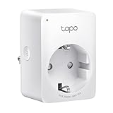 TP-Link Tapo Smart WLAN Steckdose Tapo P110 mit Energieverbrauchskontrolle, Smart Home Alexa Steckdose, funktioniert mit Alexa, Google Home, Sprachsteuerung, Fernzugriff, Kein Hub notwendig, Mini