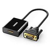 UGREEN HDMI auf VGA Adapter HDMI Buchse zu VGA Stecker 1080P HDTV HDMI auf VGA Adapter mit Audio ist kompatibel mit Rasperry Pi, TV Stick, TV Box und Grafikkarte.