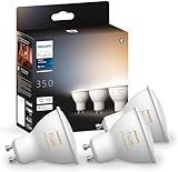 Philips Hue White Ambiance GU10 LED Spots Dreierpack (350 lm), dimmbare LED Lampen für das Hue Lichtsystem mit allen Weißtönen, smarte Lichtsteuerung über Sprache und App