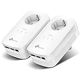 TP-Link Powerline Adapter Set TL-PA8030P KIT(1300Mbit/s, mit Steckdose, 2*2-MIMO, 6 Gigabit Ports, Plug&Play, Kompatibel mit allen HomePlug AV/AV2 Powerline Adaptern, Ideal für Online-Gaming)