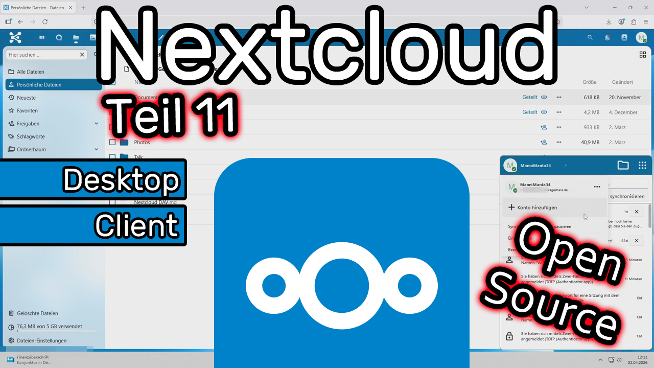 Dateien zwischen Nextcloud und Rechner synchronisieren mit dem Nextcloud Desktop Client