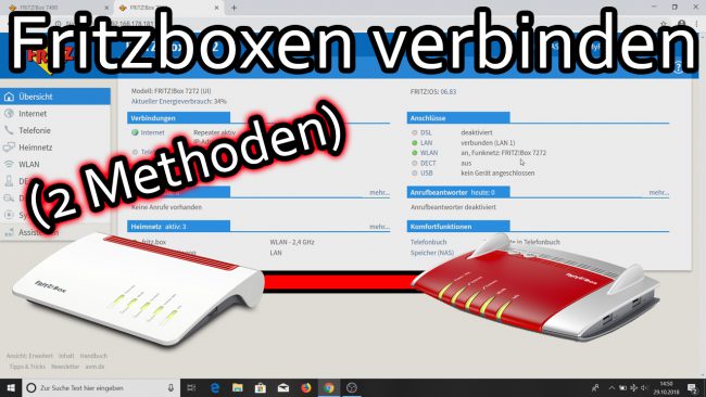 2 Fritzboxen verbinden vorhandener Zugang über LAN und als IP-Client