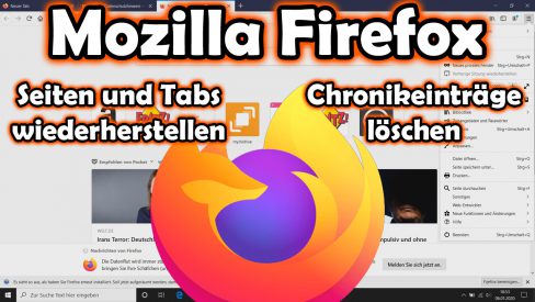 Mozilla Firefox sitzung wiederherstellen tabs wiederherstellen Chronik löschen