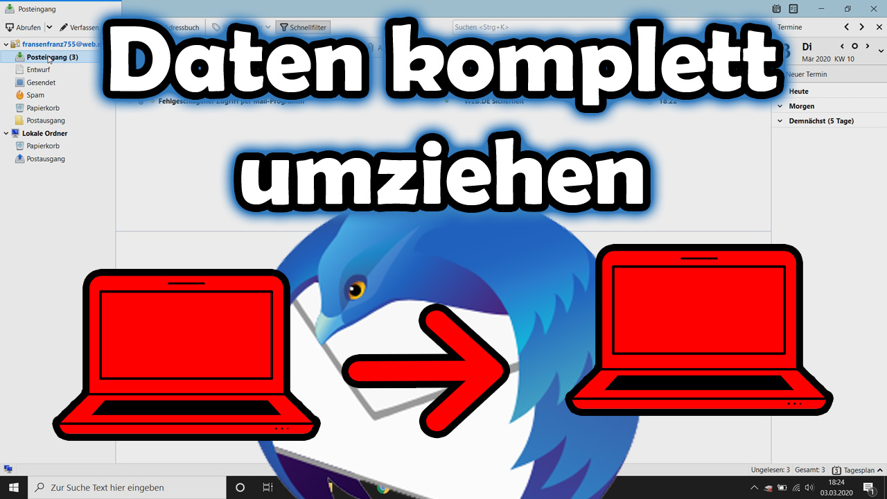 Mozilla Thunderbird Profil auf neuen Rechner übertragen umziehen