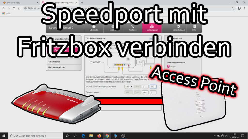 Telekom Speedport mit Fritzbox verbinden und als Access Point nutzen