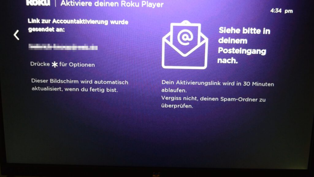 Um den Roku Player zu aktivieren, braucht ihr ein Benutzerkonto