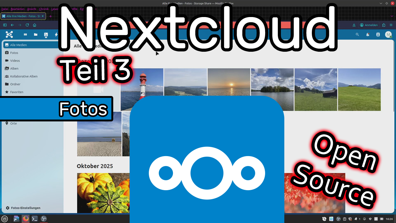 Fotos hochladen, herunterladen, teilen, Alben anlegen, sortieren und freigeben – Nextcloud ☁️