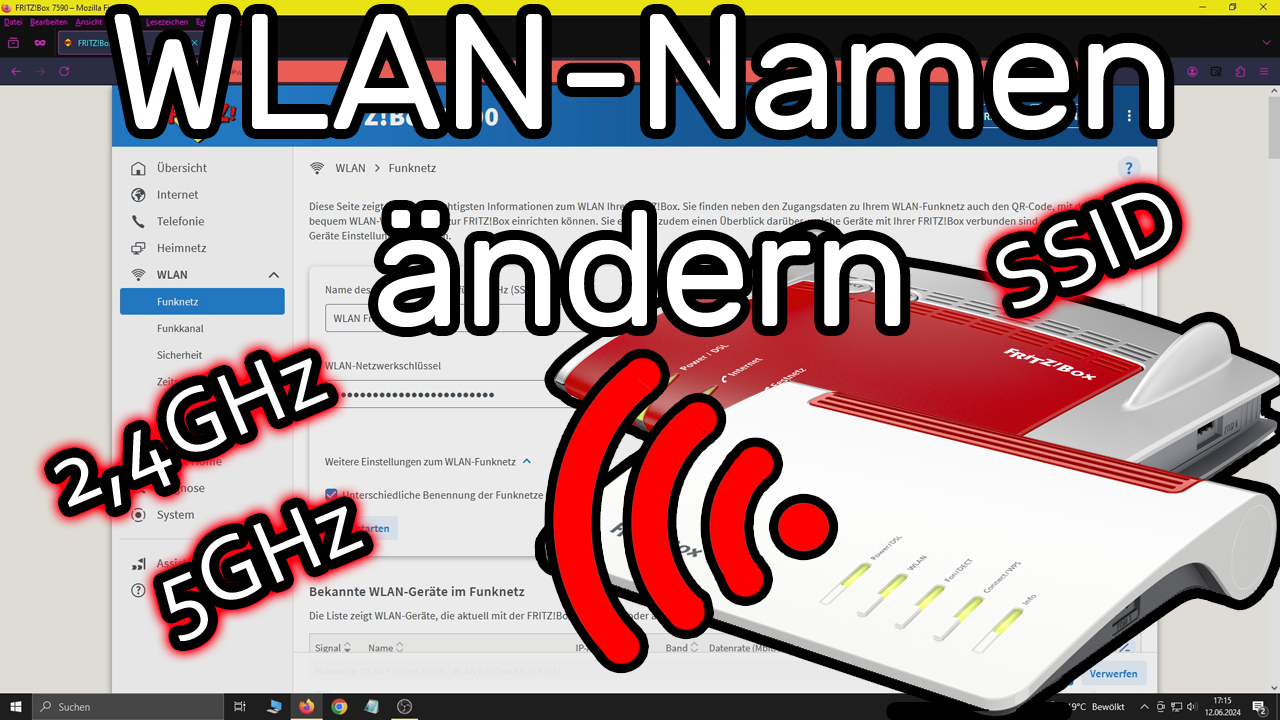 Fritzbox WLAN Namen ändern für 2,4GHz und 5GHz (2024) [FRITZ!OS 7.57] + meistgestellte Fragen