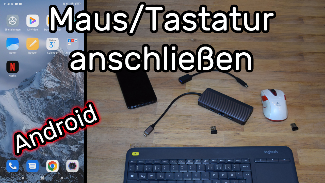 Maus und Tastatur am Android Smartphone anschließen