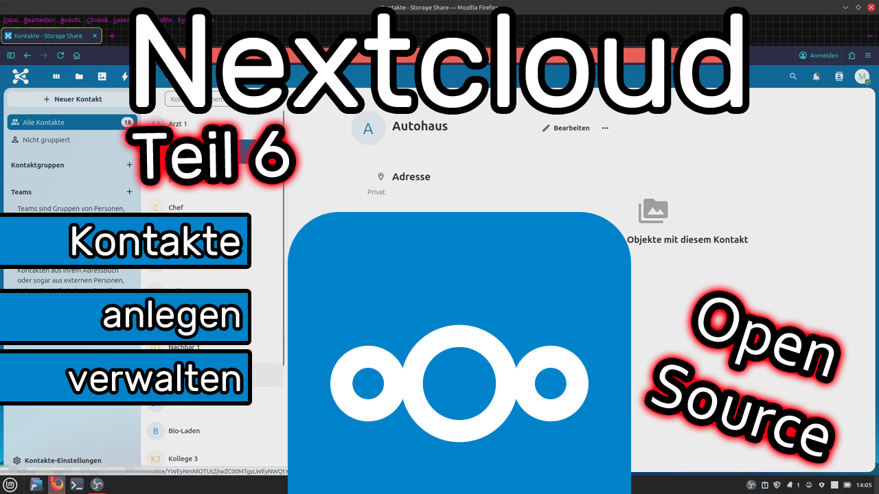 Kontakte anlegen, speichern, verwalten und teilen mit Adressbüchern und Kontaktgruppen – Nextcloud ☁️