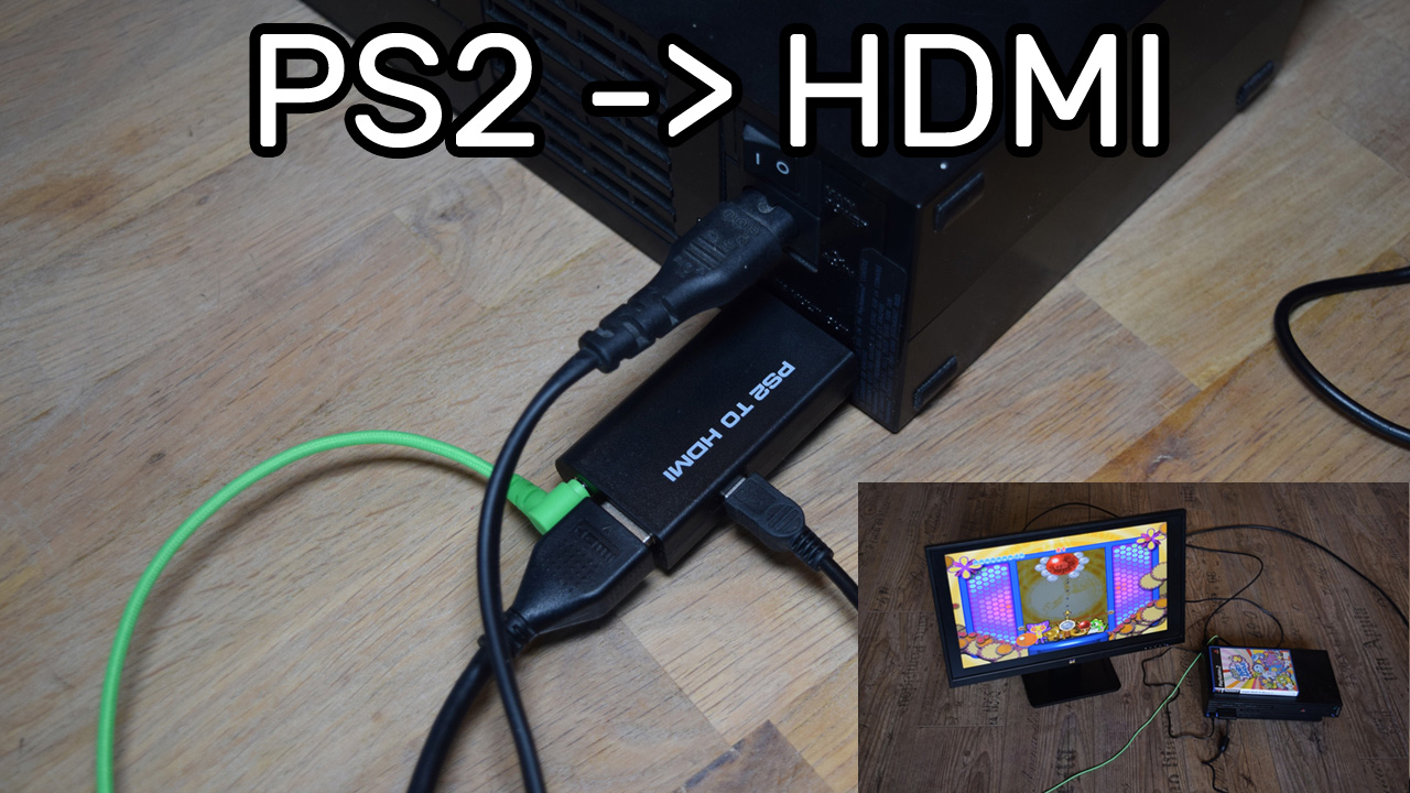 Playstation 2 (PS2) Konsole mit Konverter an HDMI Bildschirm anschliessen