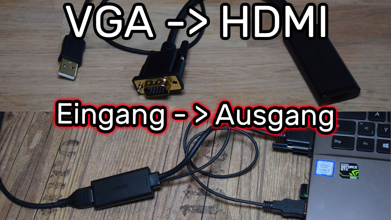 VGA Ausgang an HDMI Eingang anschliessen (VGA auf HDMI Konverter)