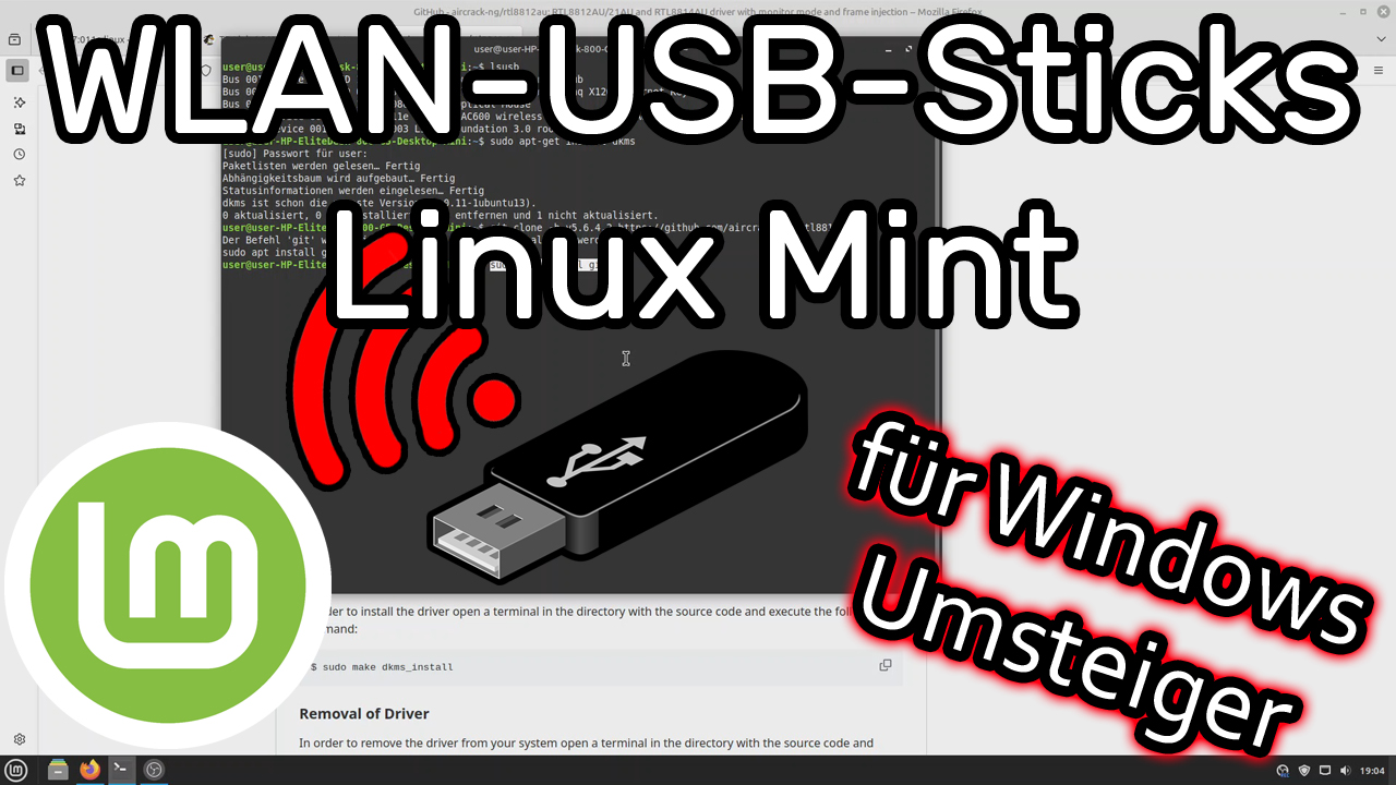 Treiber für WLAN USB Sticks unter Linux Mint installieren (falls Chipsatz nicht unterstützt) 🐧