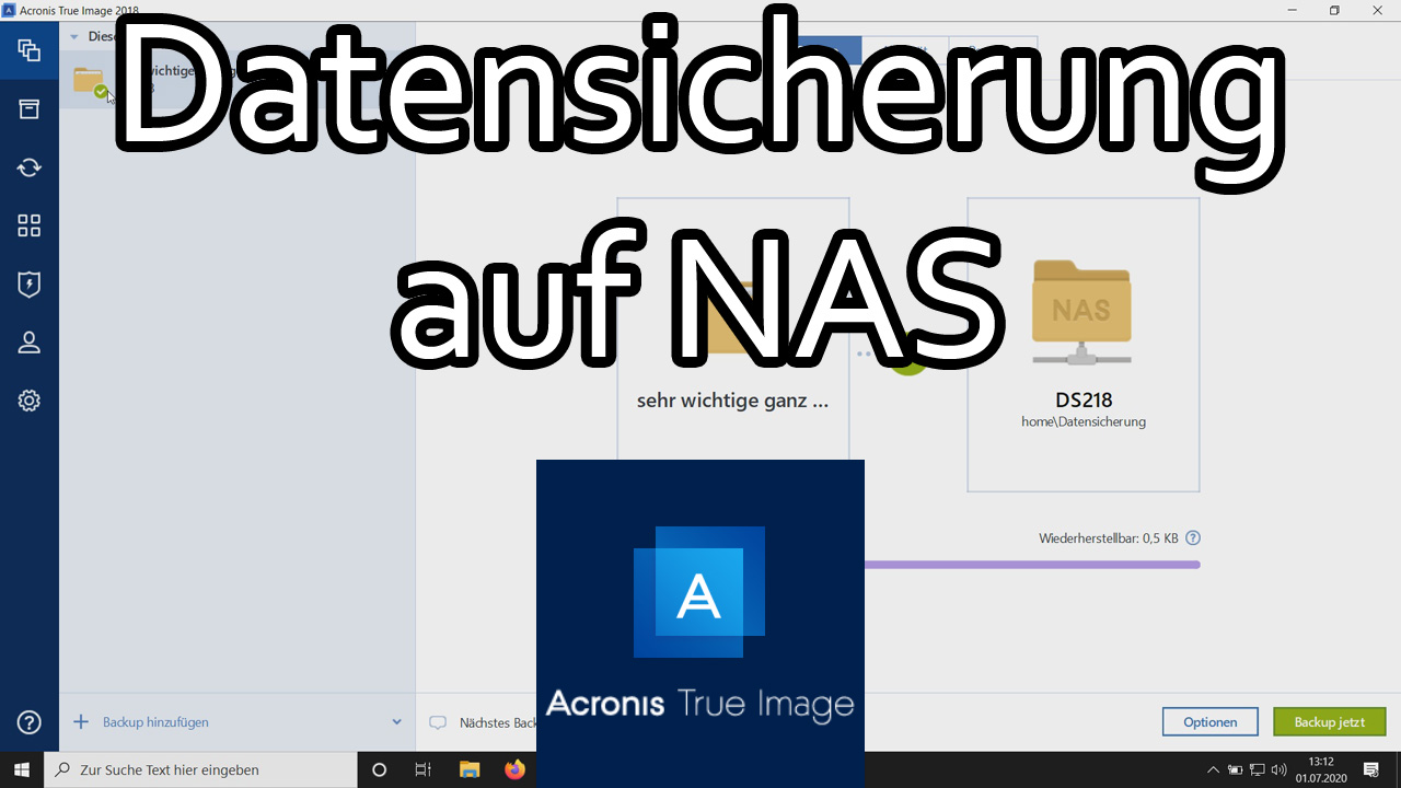 Datensicherung auf NAS mit Acronis True Image
