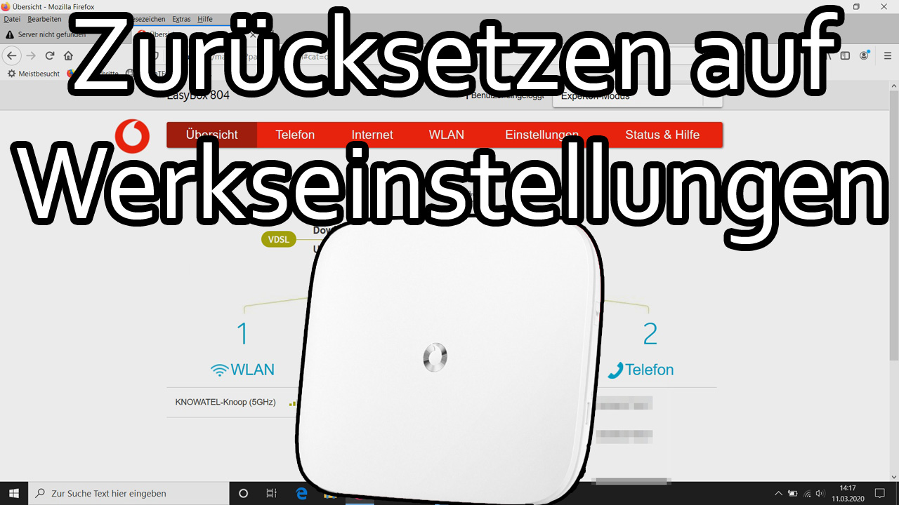 Vodafone Easybox Router auf Werkseinstellungen zurücksetzen (Easybox 804)