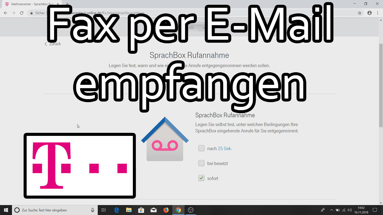 Fax per E-Mail empfangen mit der Telekom Sprachbox