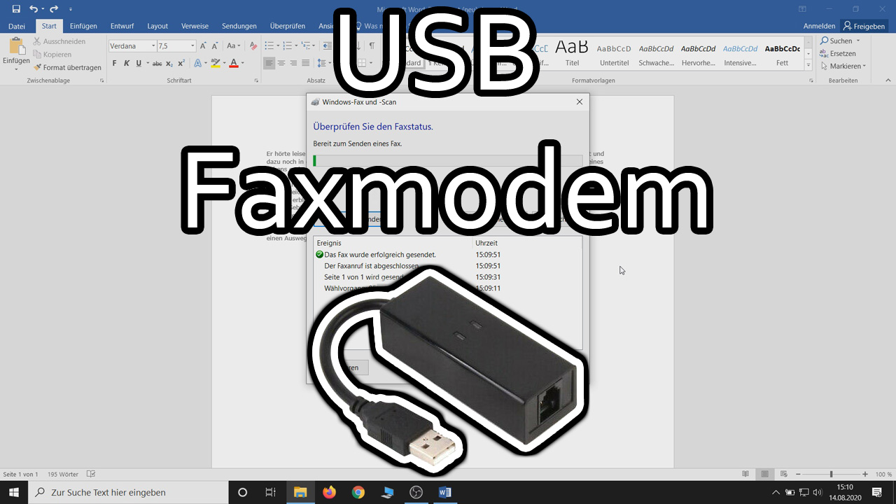 Faxe versenden und empfangen mit einem USB-Faxmodem