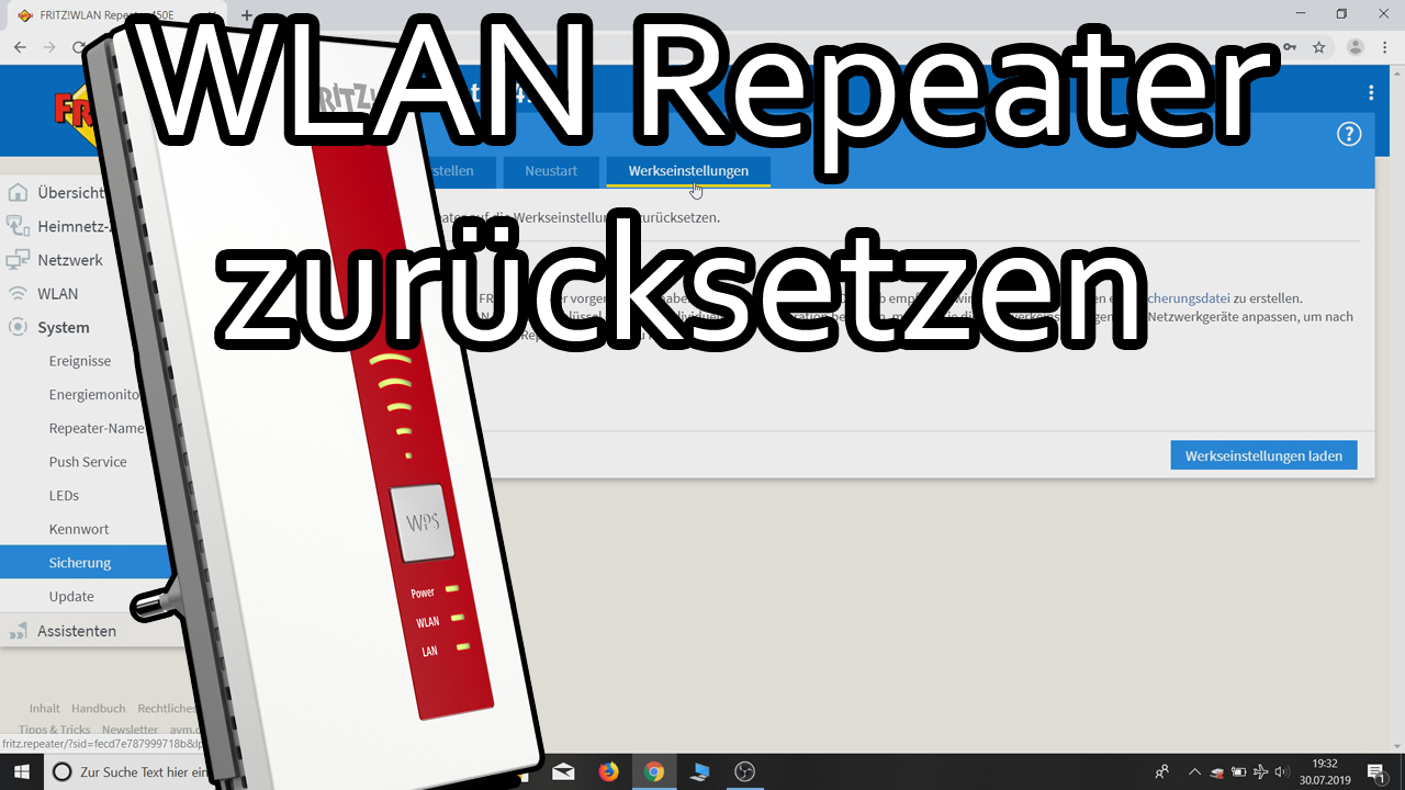 Fritz WLAN Repeater zurücksetzen