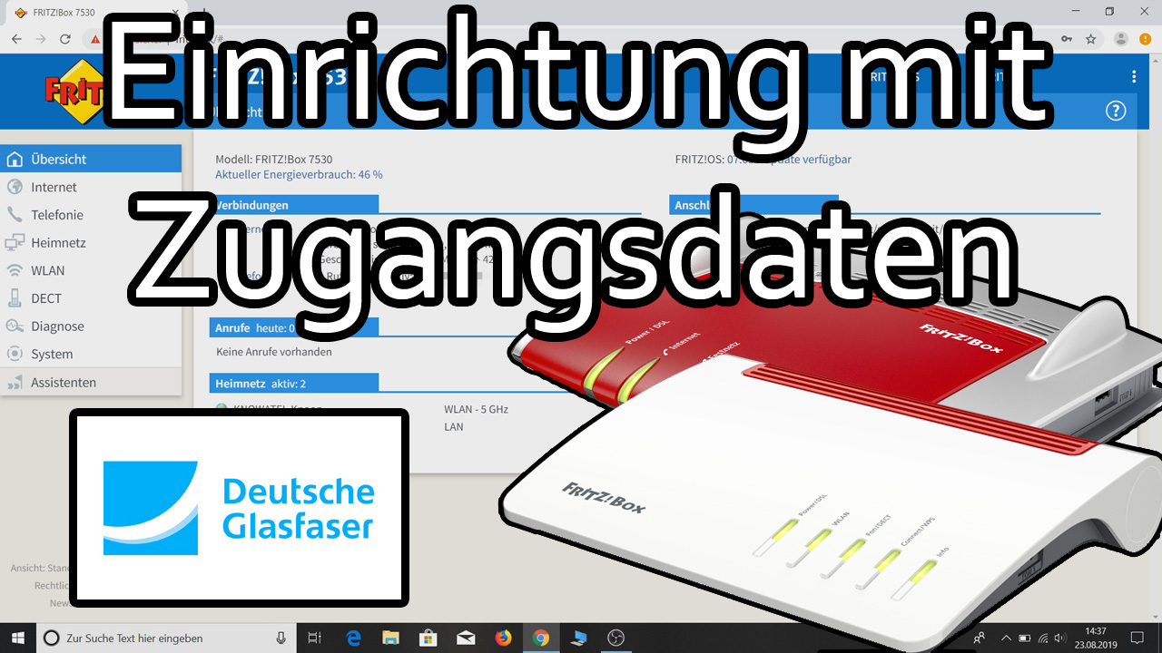 Fritzbox am Deutsche Glasfaser Anschluss einrichten