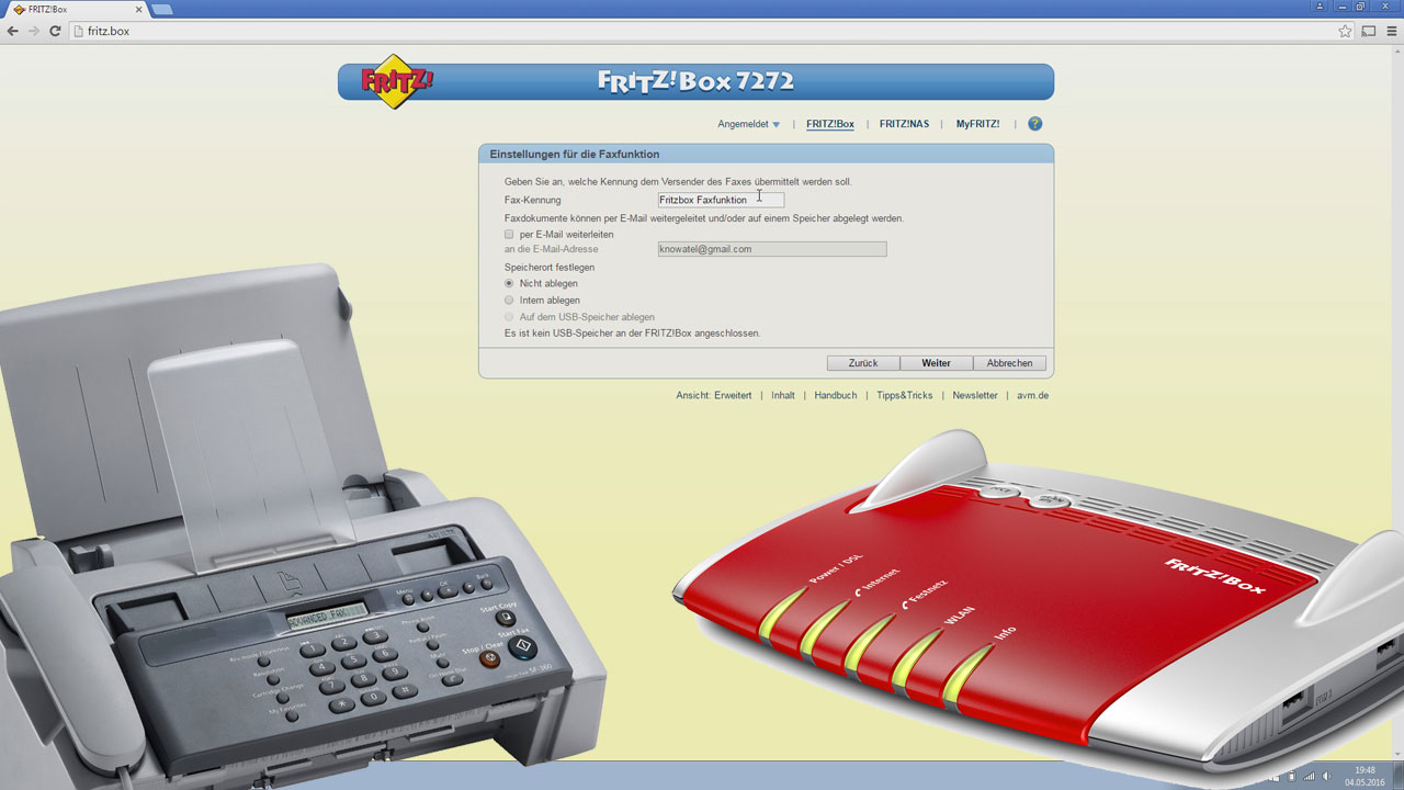 Faxfunktion in der Fritzbox einrichten und Faxe per E-Mail empfangen