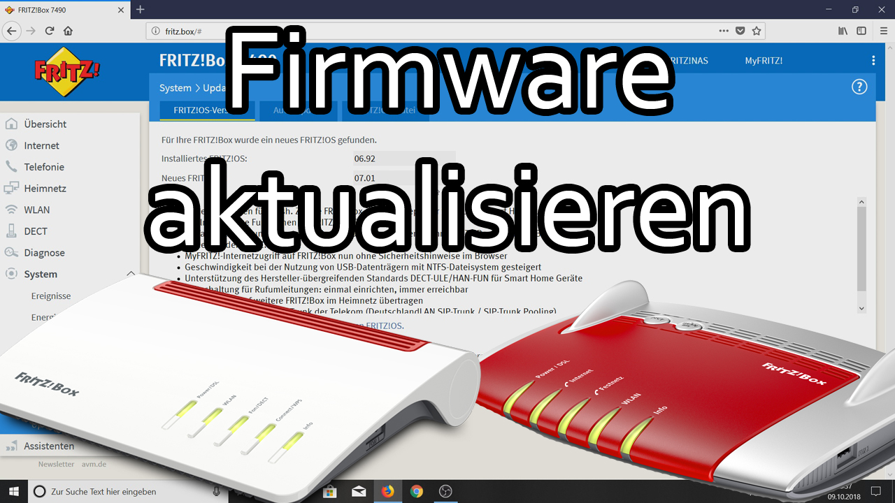 Fritzbox Update durchführen (Aktualisierung der Firmware)