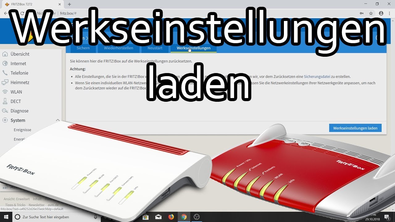 Fritzbox auf Werkseinstellungen zurücksetzen