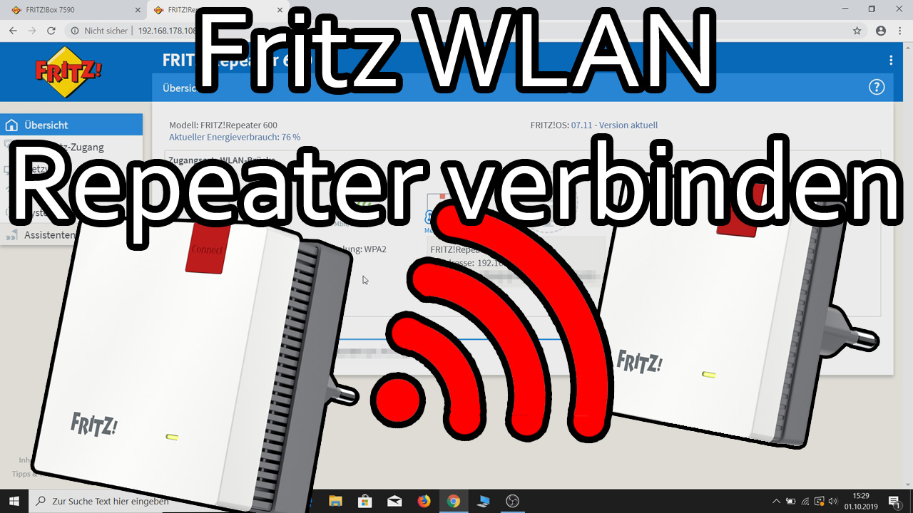 Mehrere Fritz WLAN Repeater miteinander verbinden und in Reihe schalten