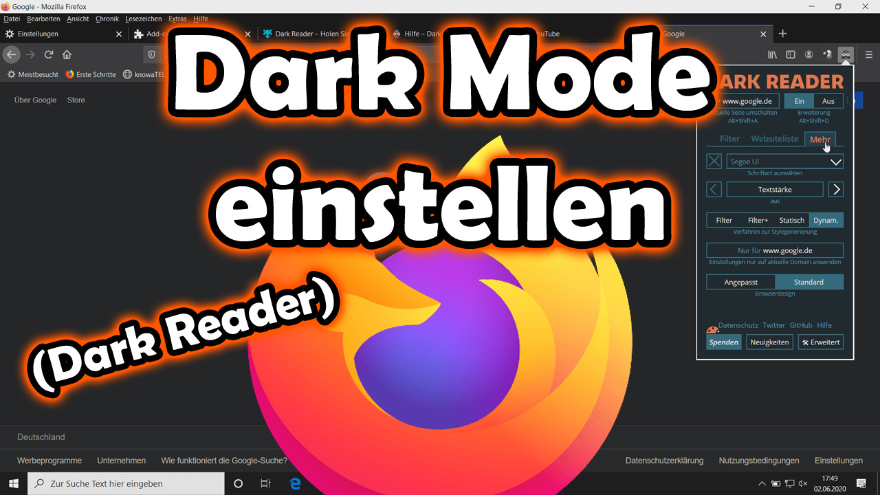 Mozilla Firefox – Dark Mode einstellen