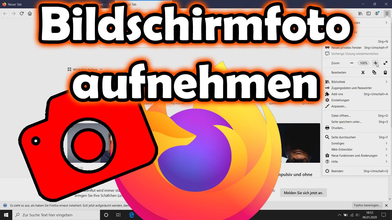 Mozilla Firefox – Bildschirmfoto (Screenshot) erstellen