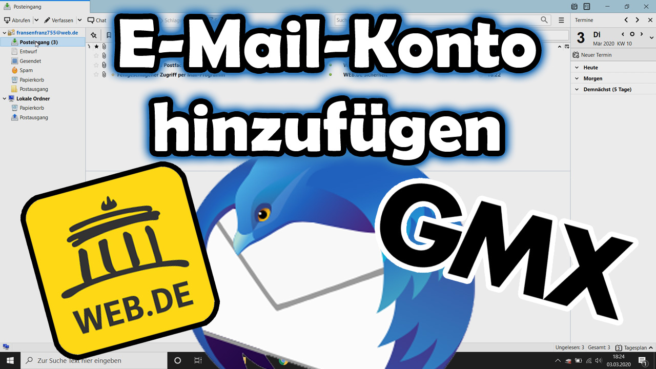 Mozilla Thunderbird – GMX und Web.de Konto hinzufügen