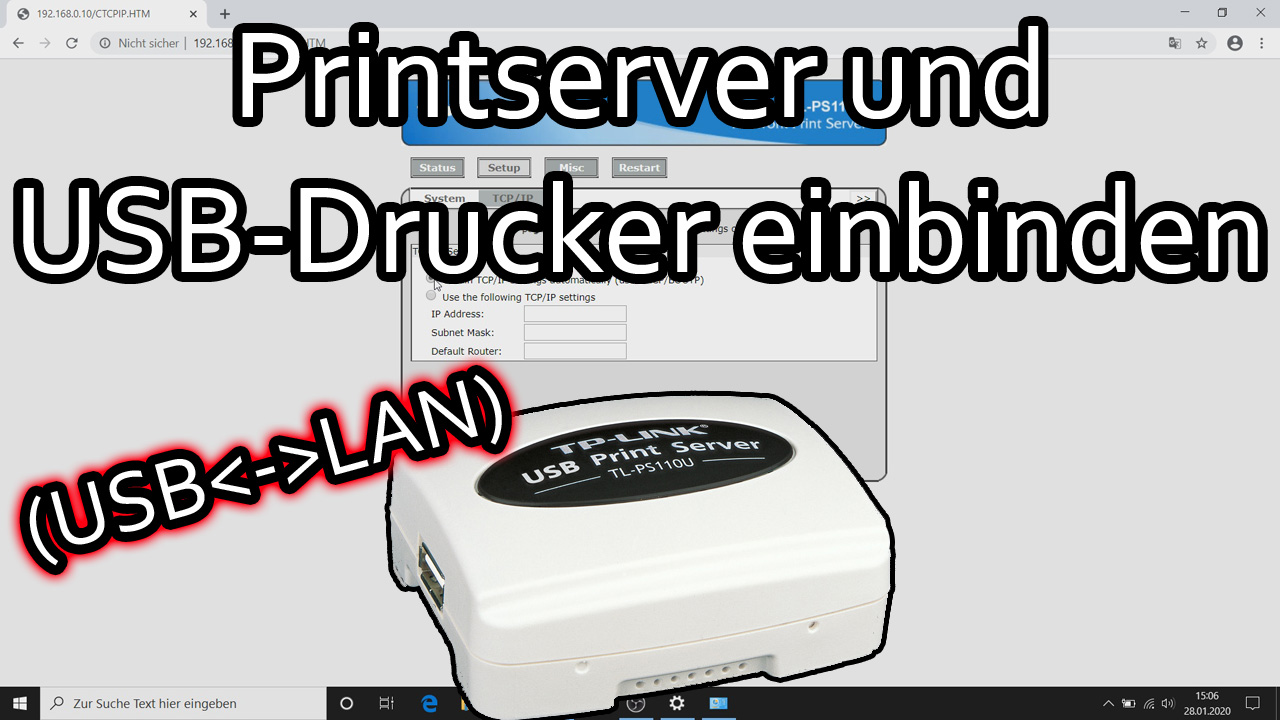TP-Link Printserver einrichten – USB-Drucker im Netzwerk (TL-PS-110U)
