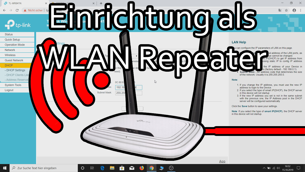 TP-Link Router als WLAN Repeater einrichten (TL WR841N)