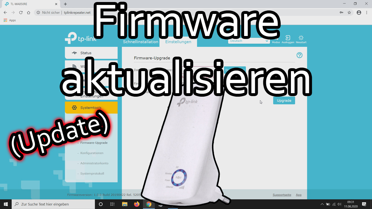 TP-Link WLAN Repeater – Firmware aktualisieren (TL-WA850RE)