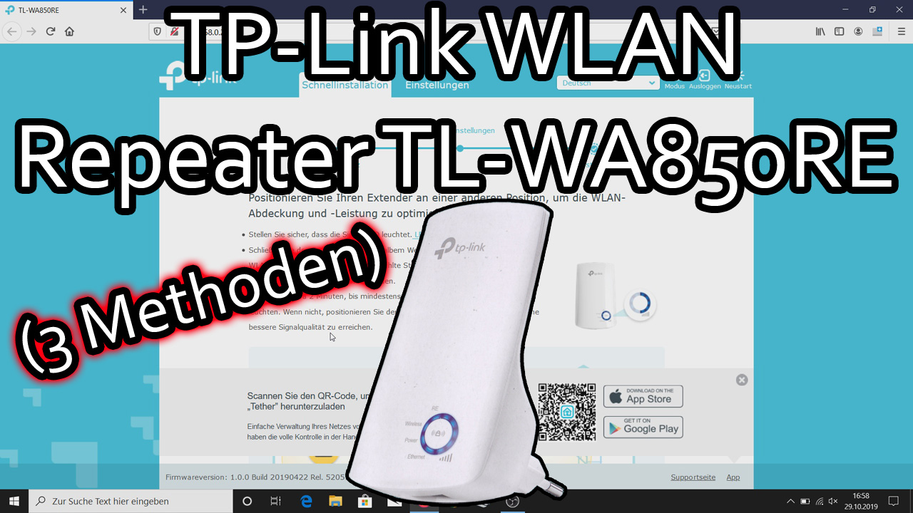 TP-Link WLAN Repeater einrichten und verbinden (TL WA850RE)