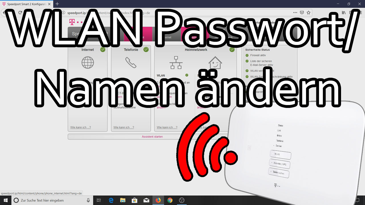 Telekom Speedport Router – WLAN Passwort und WLAN Namen ändern