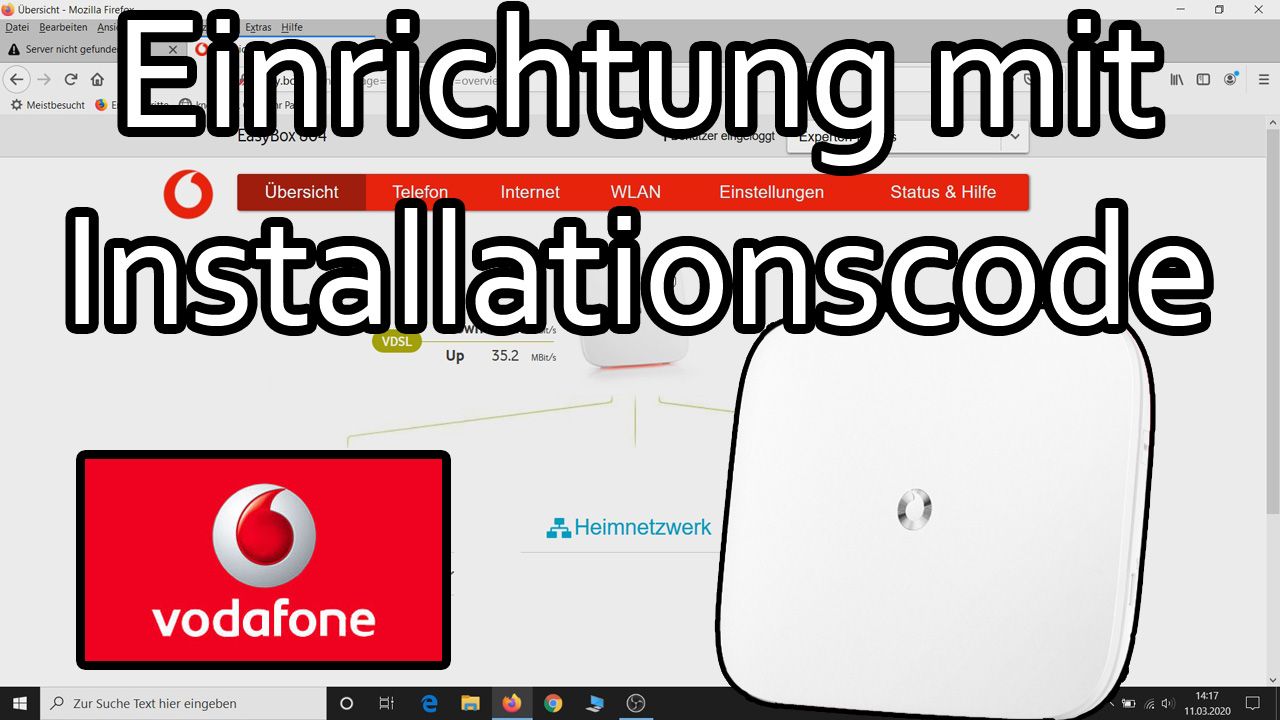 Easybox am Vodafone DSL Anschluss einrichten mit Modem-Installationscode (MIC)