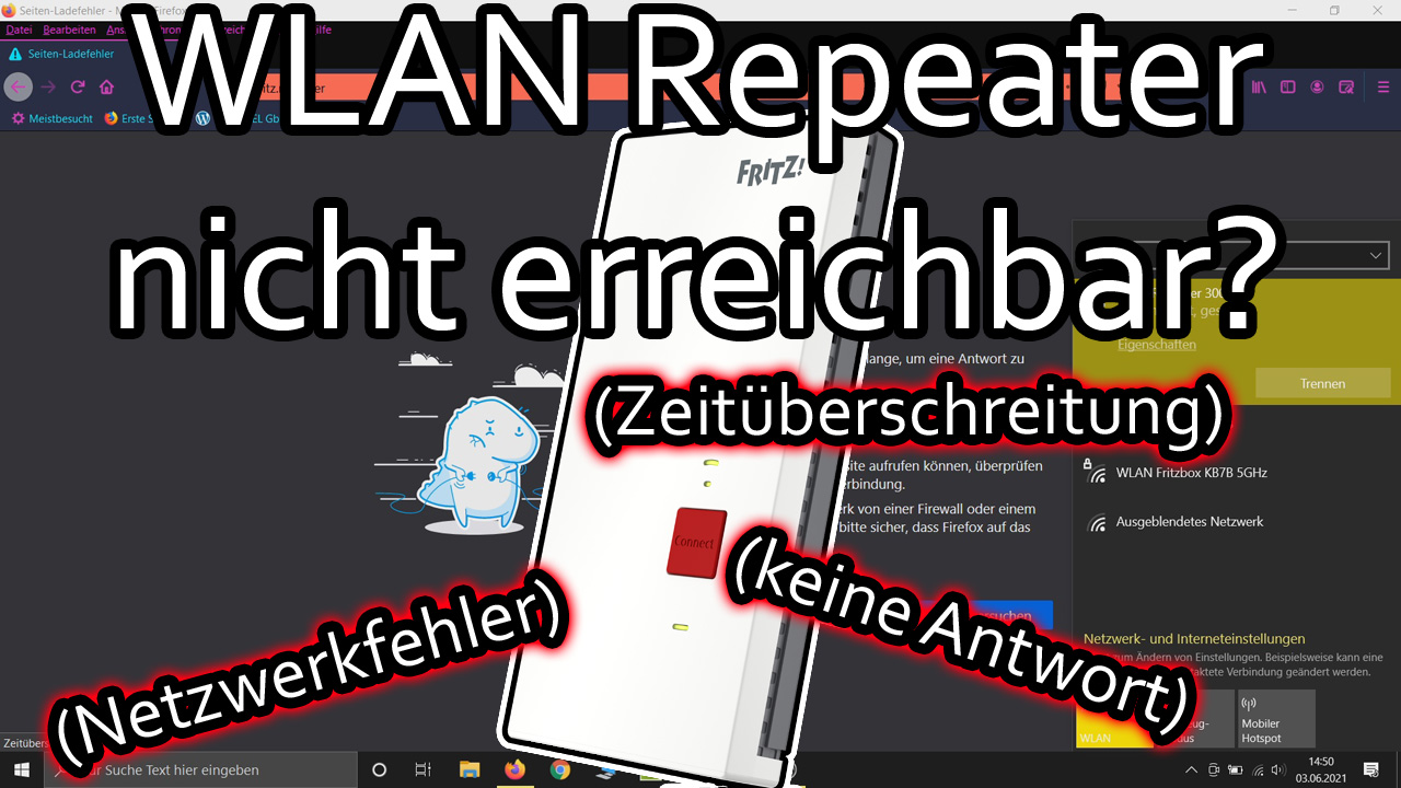 WLAN Repeater nicht erreichbar und wird nicht gefunden? Versucht das mal!