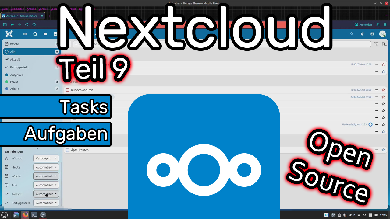 Tasks / Aufgaben – Eure To-Do-Liste in Nextcloud ☁️