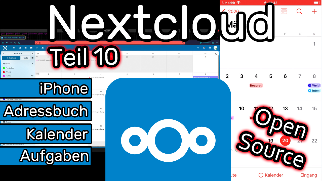 Nextcloud Kalender, Adressbuch und Aufgaben im iPhone einrichten ( + App-Passwort erstellen) ☁️