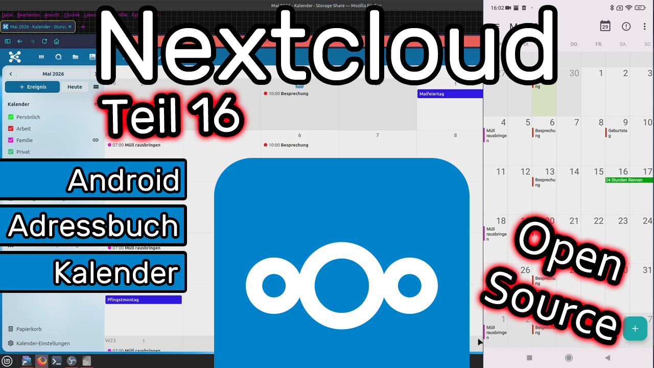Nextcloud Kalender und Adressbuch mit Andoid Smartphone synchronisieren (mit DAVx⁵)