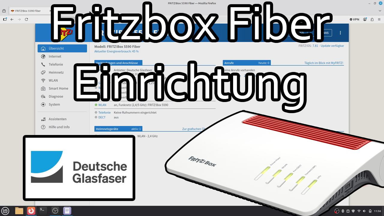 Fritzbox 5590 Fiber am Deutsche Glasfaser Anschluss einrichten